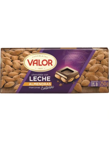 CHOCOLATE LECHE-ALMENDRA VALOR 250G