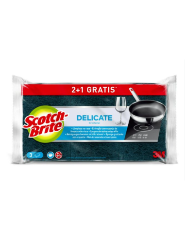 ESTROPAJO SCOTCH BRITE DELICATE NO RAYA 2U+1 GRATIS