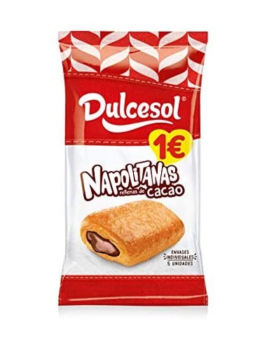 NAPOLITANAS DULCESOL CACAO 4U 160GR