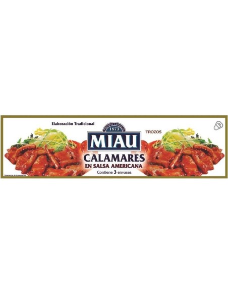 CALAMARES SALSA AMERICANA MIAU 3X78G