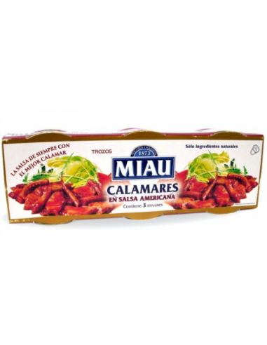 CALAMARES SALSA AMERICANA MIAU 3X78G