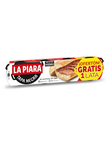 PATE LA PIARA TAPA NEGRA  3X80G+1 LATA GRATIS