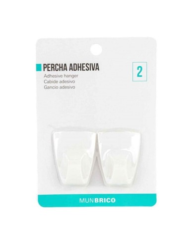 PERCHA ADHESIVA X2 PLASTICO MUNBRICO