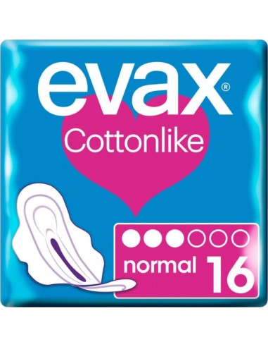 COMPRESA EVAX COTTON LIKE ALAS 16 uds