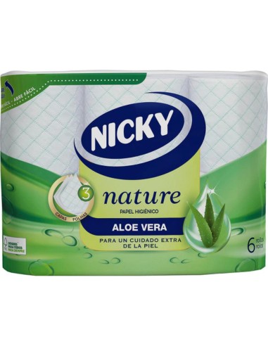 PAPEL HIGIENICO NATURE ALOE VERA NICKY 6U