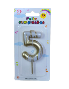 VELA NUMERO 5 ORO