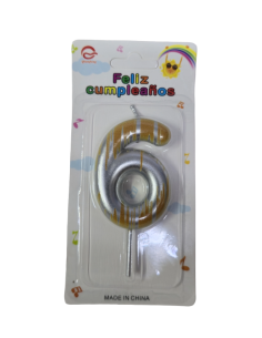 VELA NUMERO 6 PLATA
