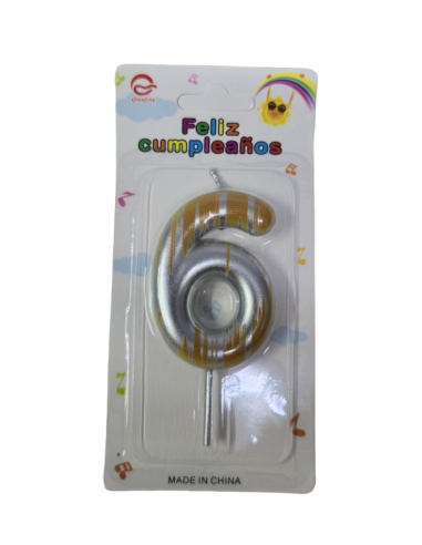 VELA NUMERO 6 PLATA