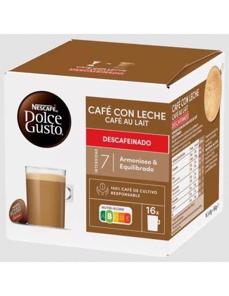 DOLCE GUSTO CAFE CON LECHE DESCF. 16CAPS
