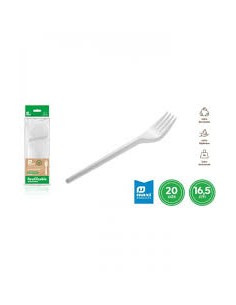 TENEDOR BLANCO 16,5CM 20U