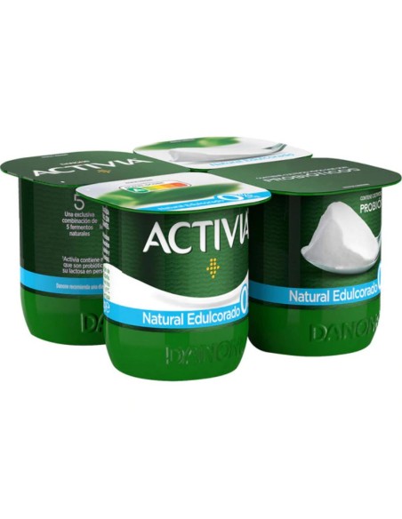 YOGUR ACTIVIA BIFIDUS NATURAL EDULCORADO 0% 4X120G