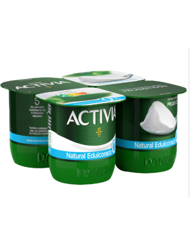 YOGUR ACTIVIA NATURAL EDULCORADO 0% 4X120G