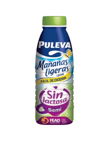 LECHE SEMIDESNATADA SIN LACTOSA PULEVA  1L