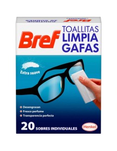TOALLITAS LIMPIAGAFAS BREF GAFAS 20U