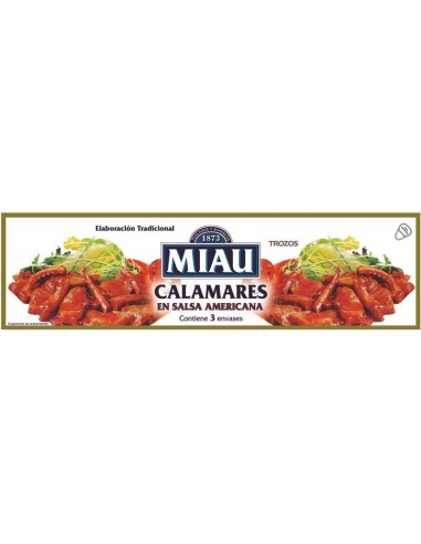 CALAMARES SALSA AMERICANA MIAU 3X78G