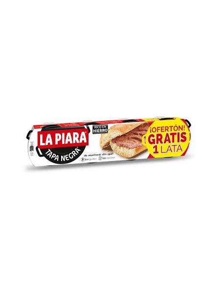 PATE LA PIARA TAPA NEGRA  3X80G+1 LATA GRATIS