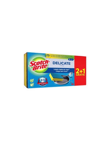 ESTROPAJO  SCOTCH-BRITE DELICATE 2+1U