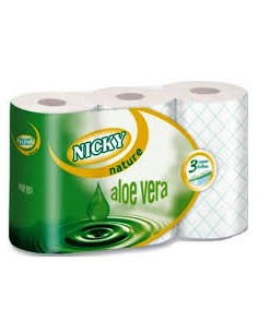 PAPEL HIGIENICO NATURE ALOE VERA NICKY 6U
