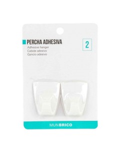 PERCHA ADHESIVA X2 PLASTICO MUNBRICO
