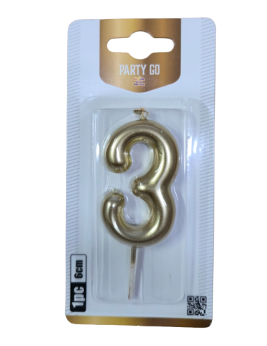 VELA NUMERO 3 ORO