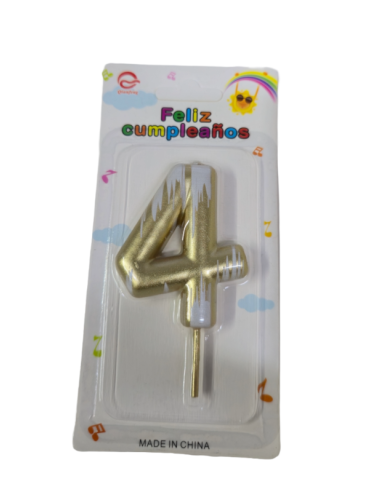 VELA NUMERO 4 ORO
