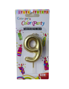 VELA NUMERO 9 ORO