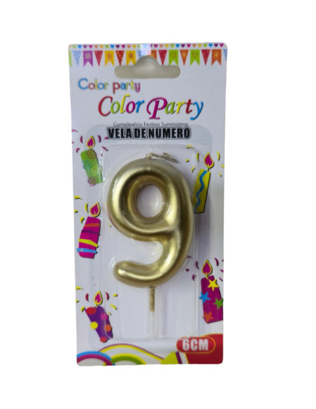 VELA NUMERO 9 ORO