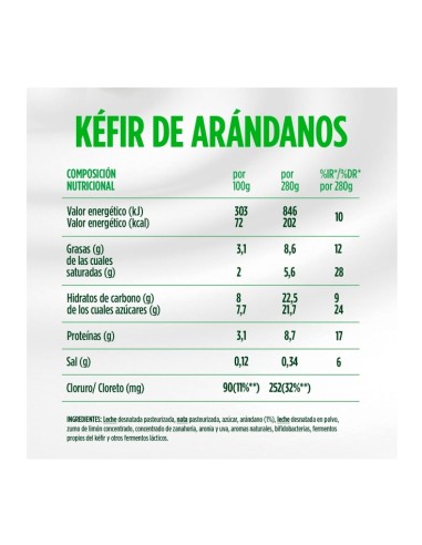 YOGUR ACTIVIA KEFIR ARANDANOS 280G