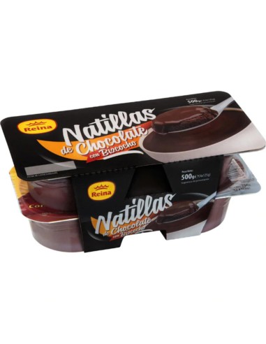 NATILLAS CHOCOLATE CON BIZCOCHO REINA 4X125G