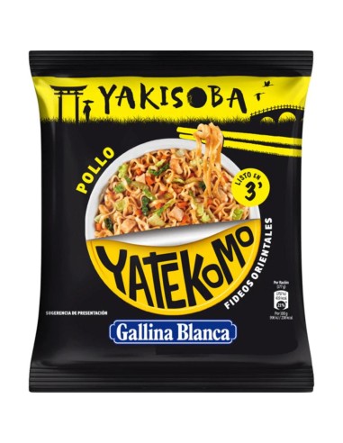 YATEKOMO YAKISOBA POLLO GALLINA BLANCA SOBRE 93G
