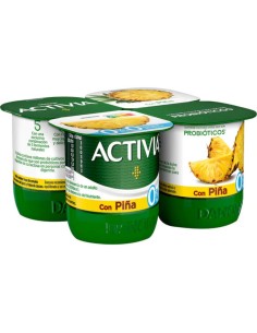 ACTIVIA C/PIÑA 0% DANONE 4X120G