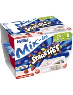 YOGUR MIX-IN SMARTIES FRESA NESTLE PACK 2X128G