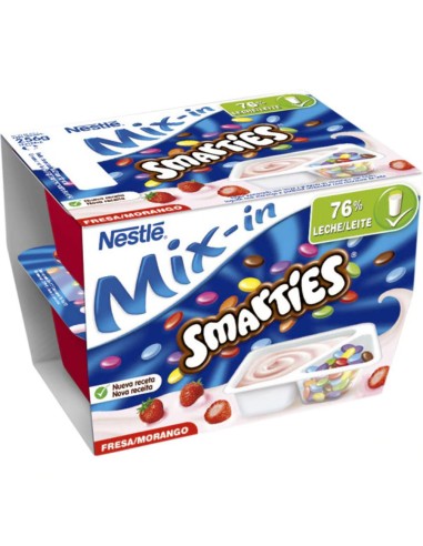 YOGUR MIX-IN SMARTIES FRESA NESTLE PACK 2X128G