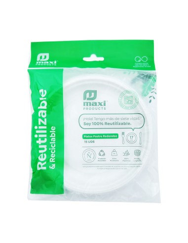 PLATO PLASTICO LLANO 20.5CM 12U