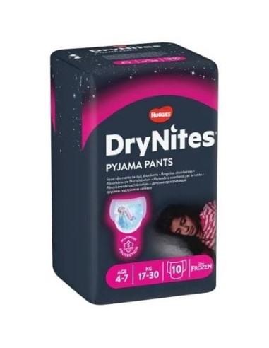 PAÑAL HUGGIES DRYNITES NIÑA  4-7AÑOS 17-30K/10U